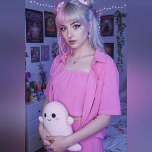 Dolls Kill Current Mood Wild For Awhile Terry Top Set Size 1X